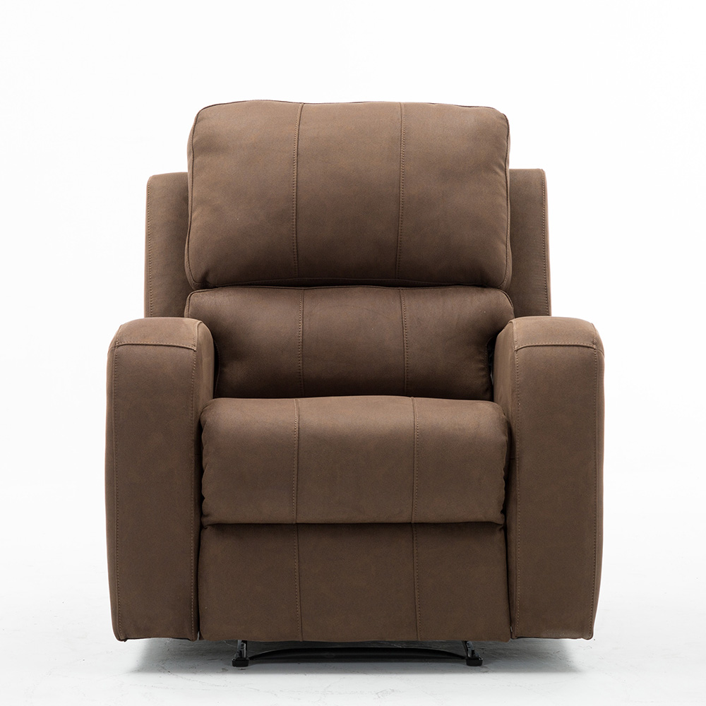 Velvet Recliner Single Sofa with USB Charging Port for Theater, Office, Living Room, Bedroom - Brown