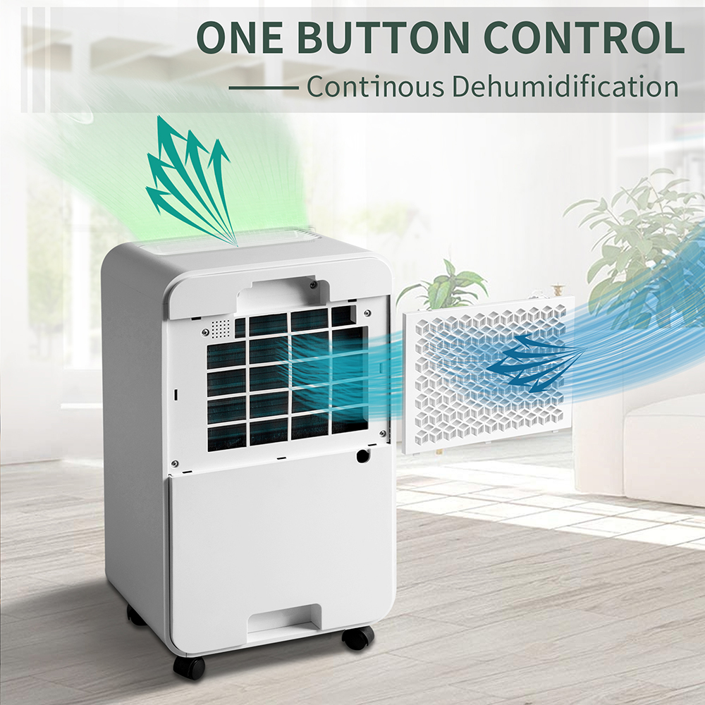 3,000 Sq. Ft. Quiet Dehumidifier with 2L Water Tank, Three Modes, Auto or Manual Drain, for Medium to Large Rooms and Basements - White