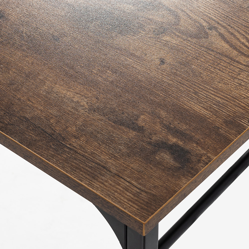 Home Office 32'' MDF Tabletop and Metal Frame Computer Desk, with 2 Hooks, Suitable for Small Spaces - Brown