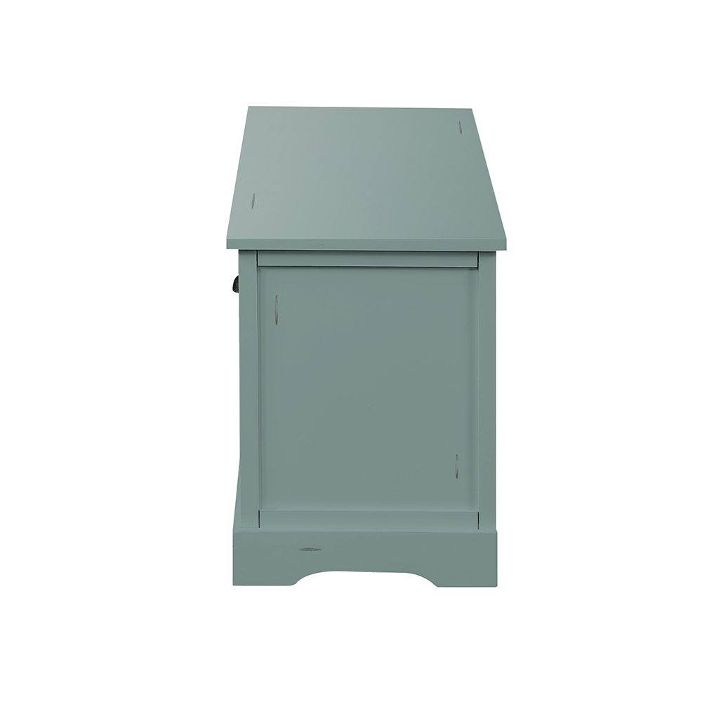 U-Style 19" Wooden Console Table with 3 Drawers and 3 Woven Baskets, for Entrance Hallway, Dining Room, Bedroom - Green