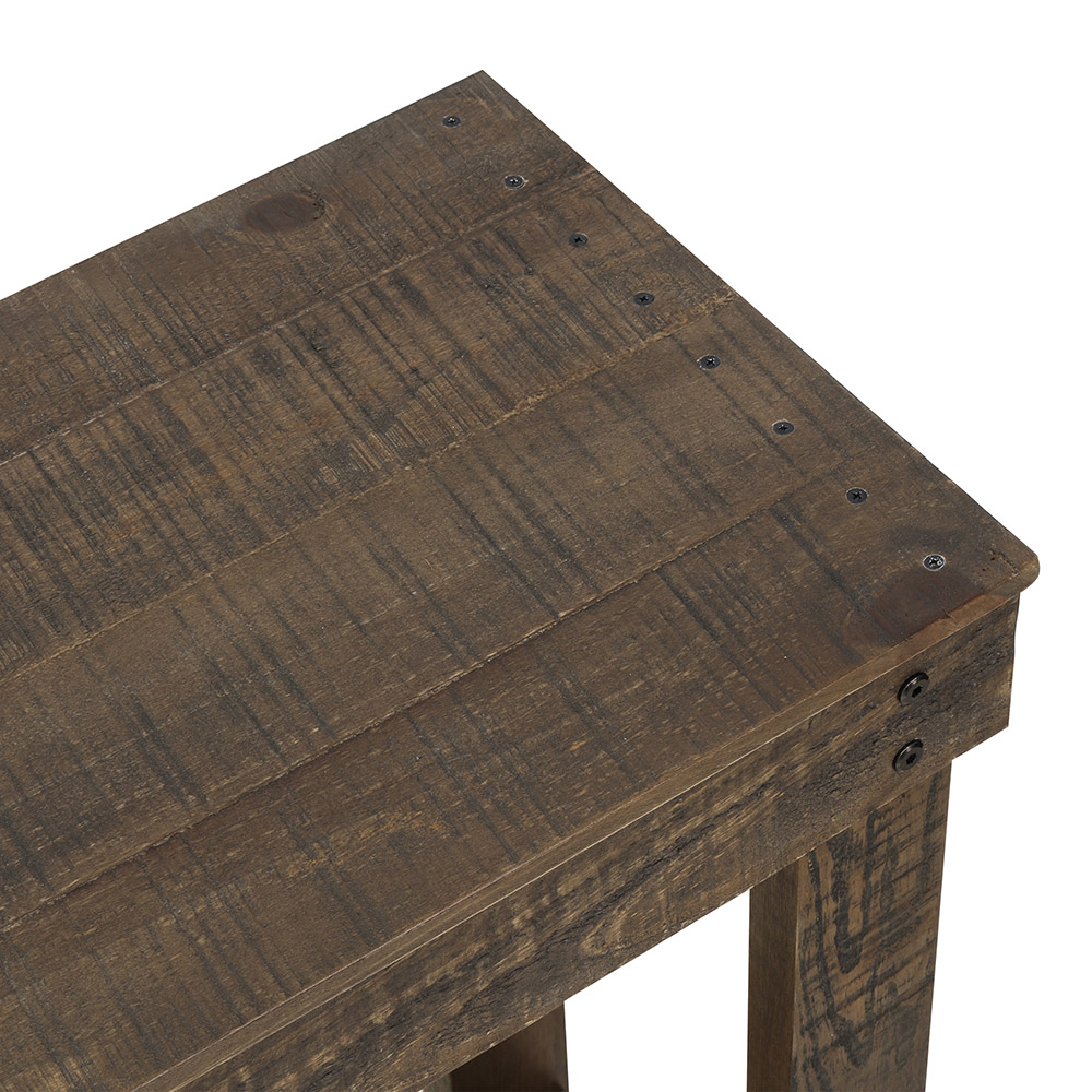 U-STYLE 39" Rustic Console Table with Bottom Shelf, for Entrance, Hallway, Dining Room, Kitchen - Brown