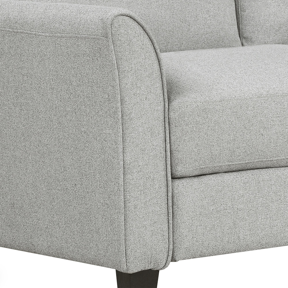 2-Seat Linen Fabric Sofa with Wooden Frame and Plastic Feet, for Living Room, Bedroom, Office, Apartment - Light Gray