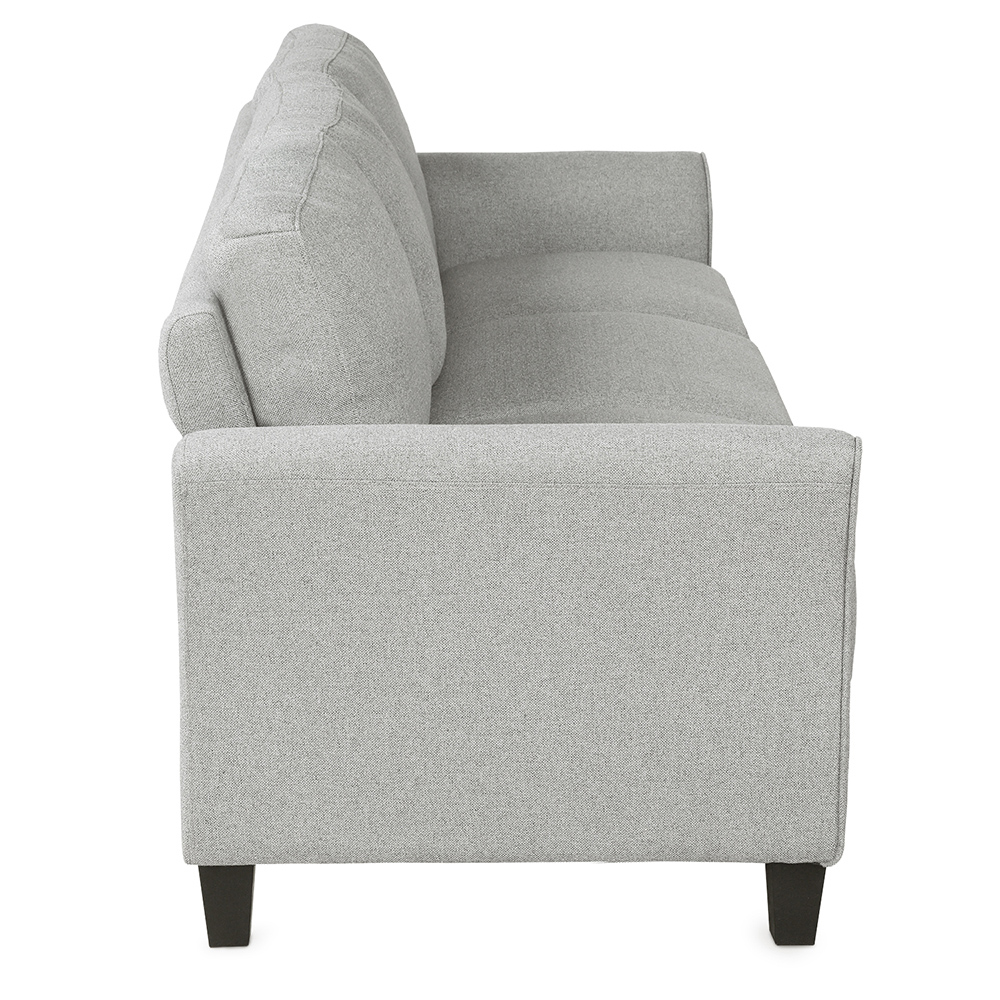 3-Seat Linen Fabric Sofa with Wooden Frame and Plastic Feet, for Living Room, Bedroom, Office, Apartment - Light Gray