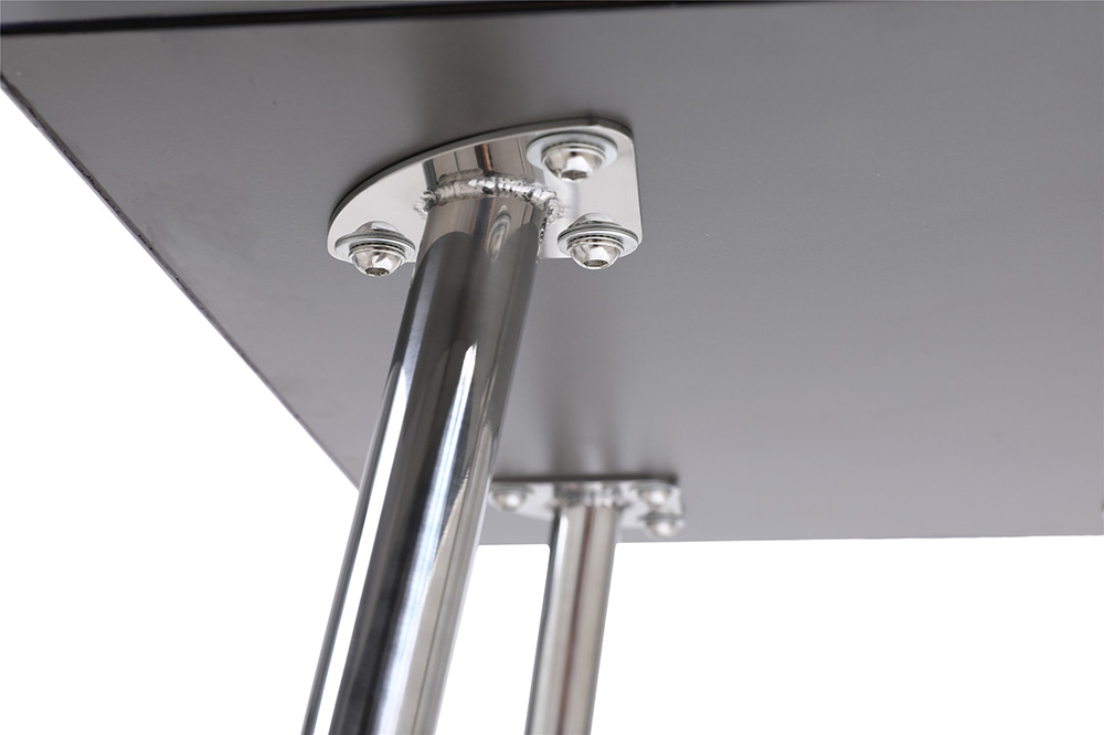 COOLMORE Mirror Bedside Table End Table with Metal High Legs for Living Room, Bedroom, Office, Dressing Room - Silver