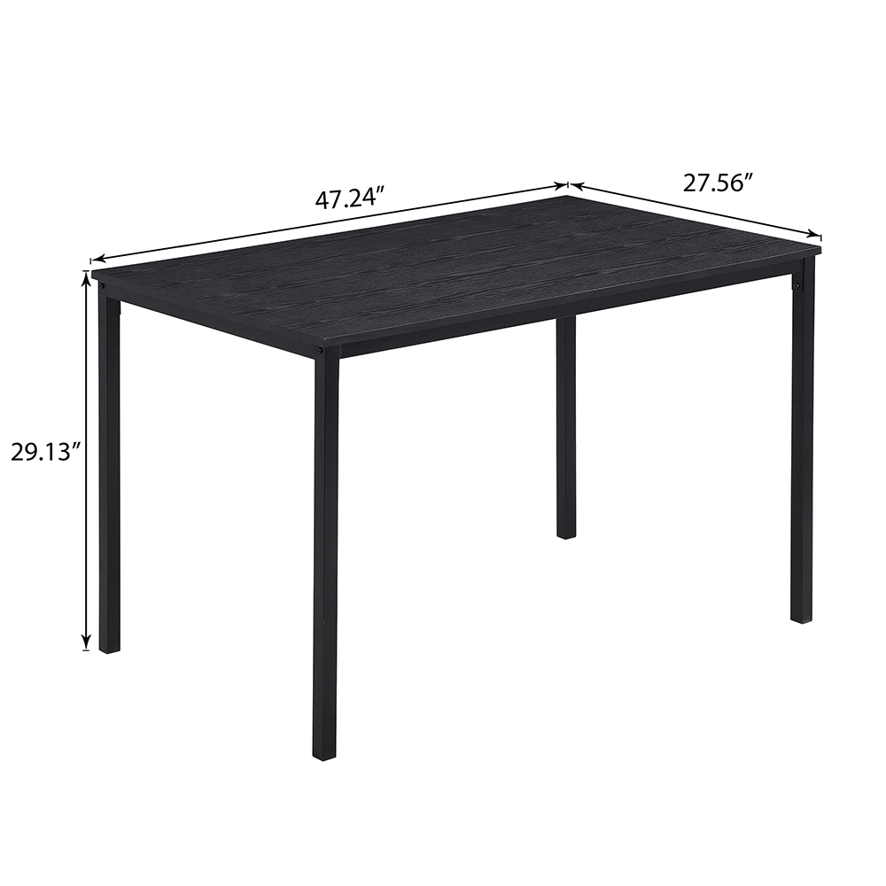 3 Piece Dining Set, Including 1 Table and 3 Benches, for Kitchen, Restaurant, Bar, Living Room, Cafe - Black