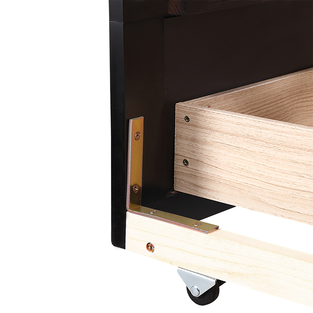 78.2" Twin Size Wooden Daybed with Trundle Bed and 2 Storage Drawers, No Need for Spring Box, for Living Room, Bedroom, Office, Apartment - Espresso