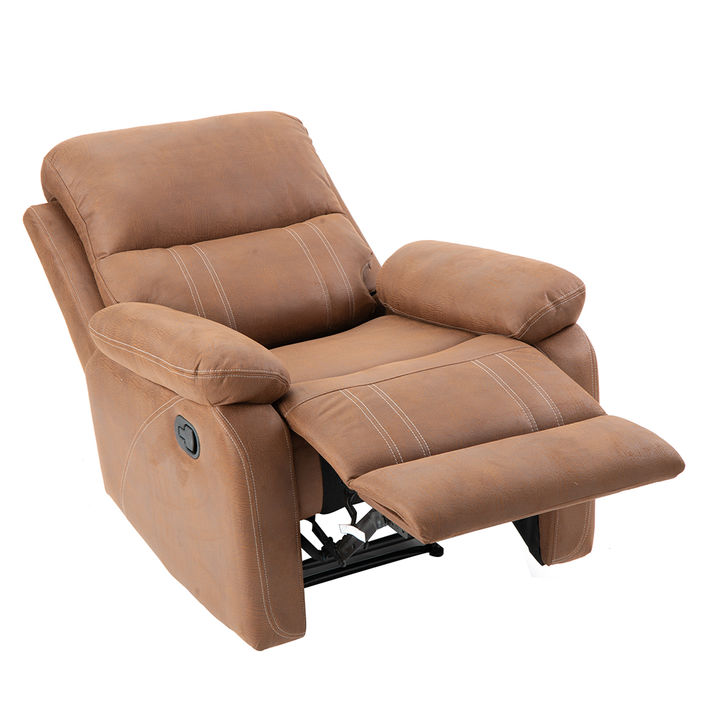 Orisfur PU Leather Recliner with Modern Padded Armrests and Backrest, for Living Room, Office, Apartment, Home Theatre - Light Brown