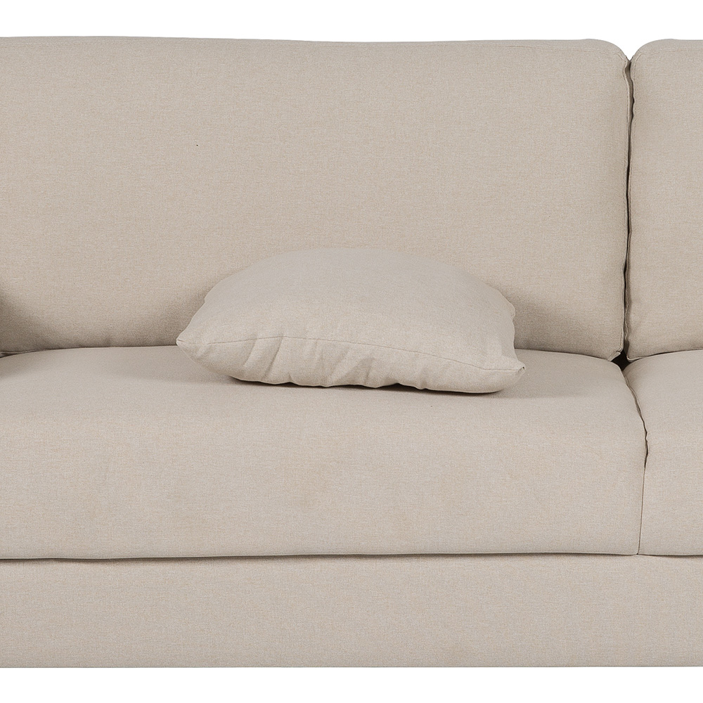 3-Seat Microfiber Upholstered Sofa, with Integrated Seat Cushion and Solid Wood Frame, for Living Room, Bedroom, Office, Apartment - Beige