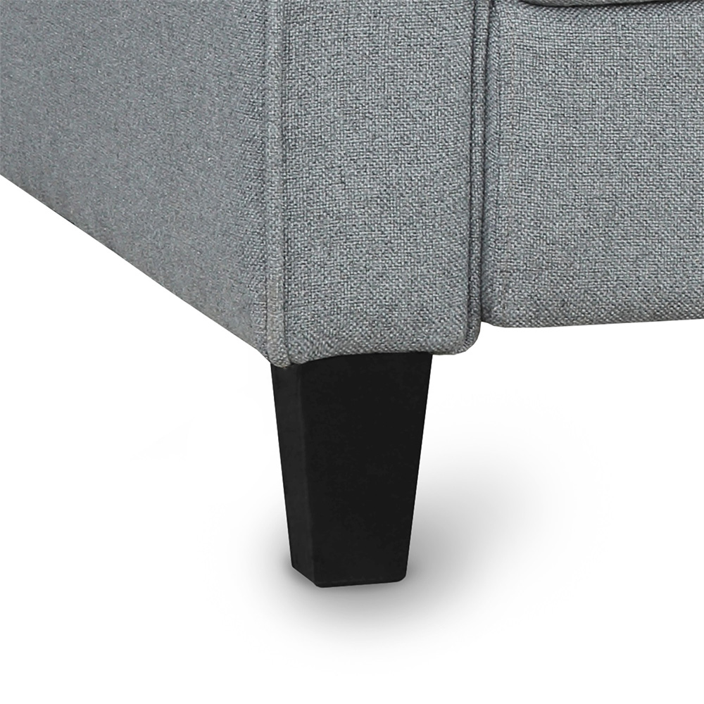 1-Seat Linen Fabric Upholstered Sofa with Armrest and Backrest, for Living Room, Bedroom, Office, Apartment - Black