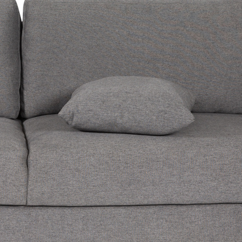 3-Seat Microfiber Upholstered Sofa, with Integrated Seat Cushion and Solid Wood Frame, for Living Room, Bedroom, Office, Apartment - Grey