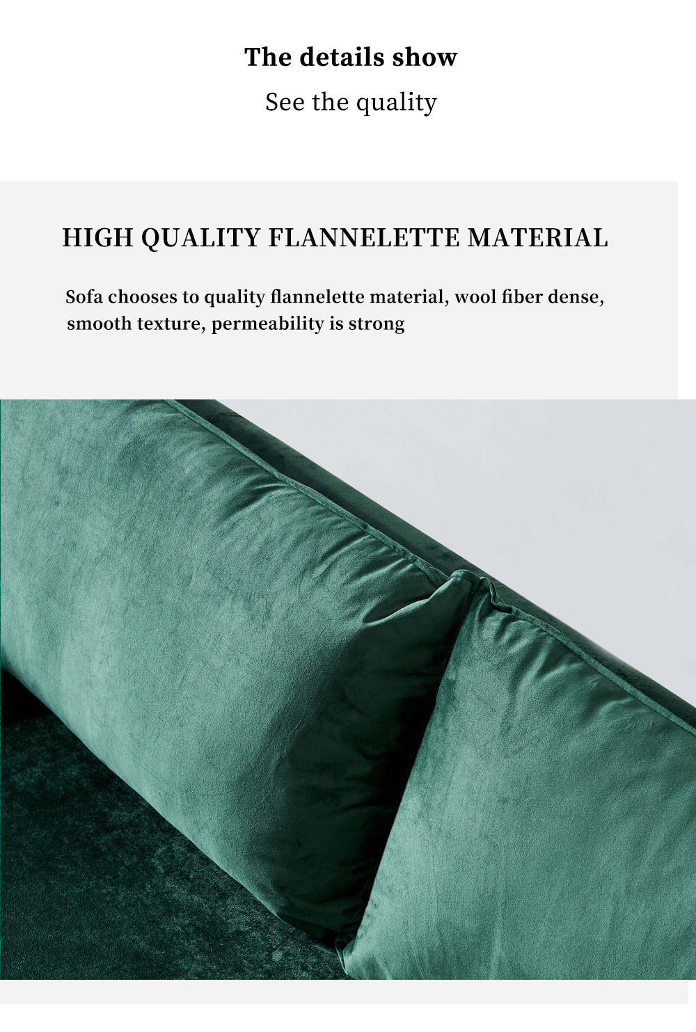 71" Velvet Fabric Upholstered Sofa with Armrest Pocket for Living Room, Bedroom, Office, Apartment - Green