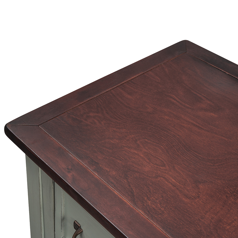U-STYLE 43'' Modern Console Table, with 4 Drawers, 1 Cabinet and 1 Shelf, for Entrance Hallway, Dining Room, Kitchen - Green