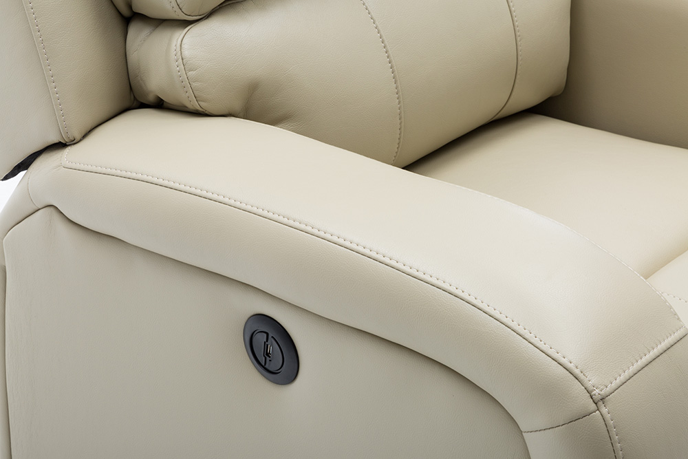 Art Life PU Leather Electric Recliner with USB Charge Port, for Living Room, Bedroom, Office, Apartment - White