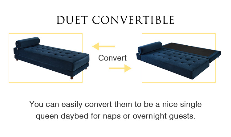 Eva Twin Size Nordic Light Luxury Style Wooden Daybed with Headrest, No Need for Spring Box, for Living Room, Bedroom, Office, Apartment - Blue