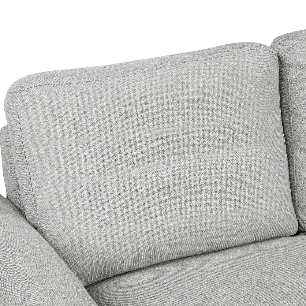 2-Seat Linen Fabric Sofa with Wooden Frame and Plastic Feet, for Living Room, Bedroom, Office, Apartment - Light Gray