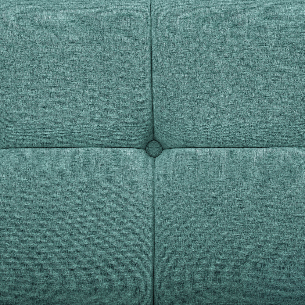 2-Seat Polyester Fabric Upholstered Sofa with Backrest and Oak Feet for Living Room, Bedroom, Office, Apartment - Mint Green