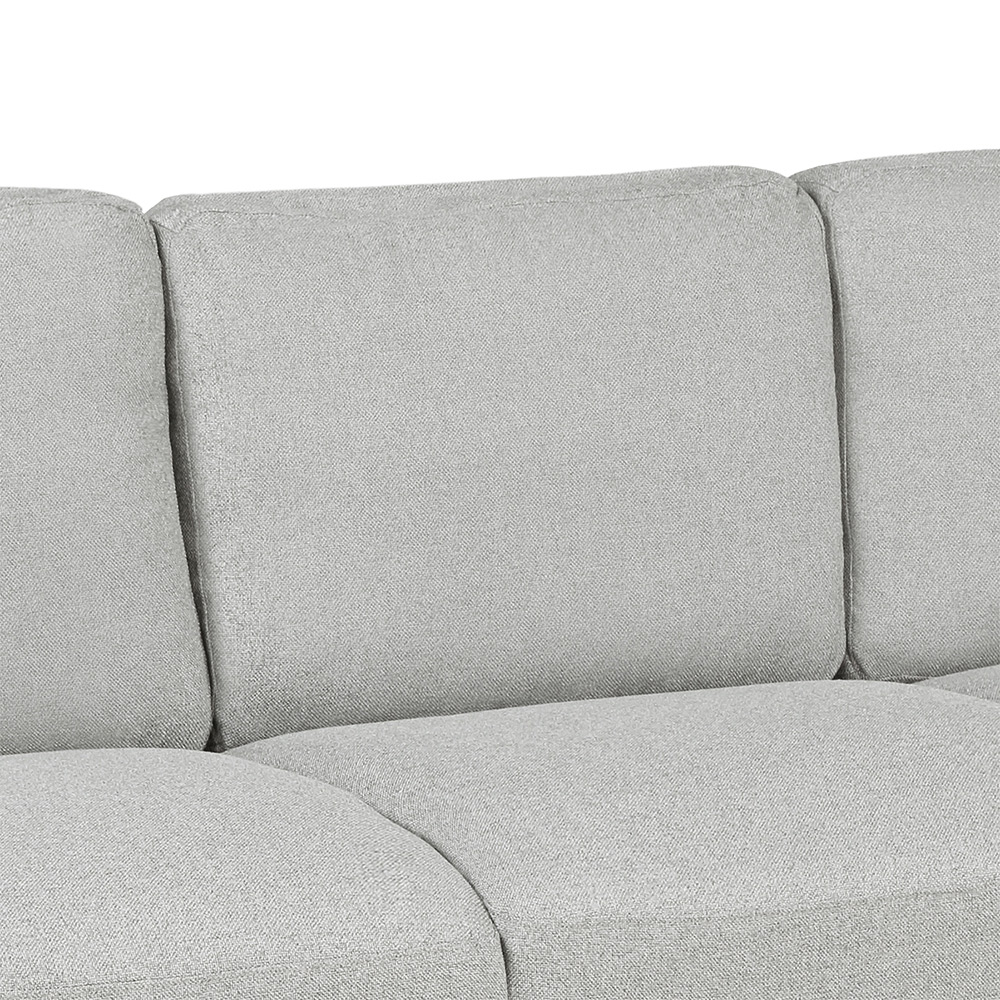 3-Seat Linen Fabric Sofa with Wooden Frame and Plastic Feet, for Living Room, Bedroom, Office, Apartment - Light Gray