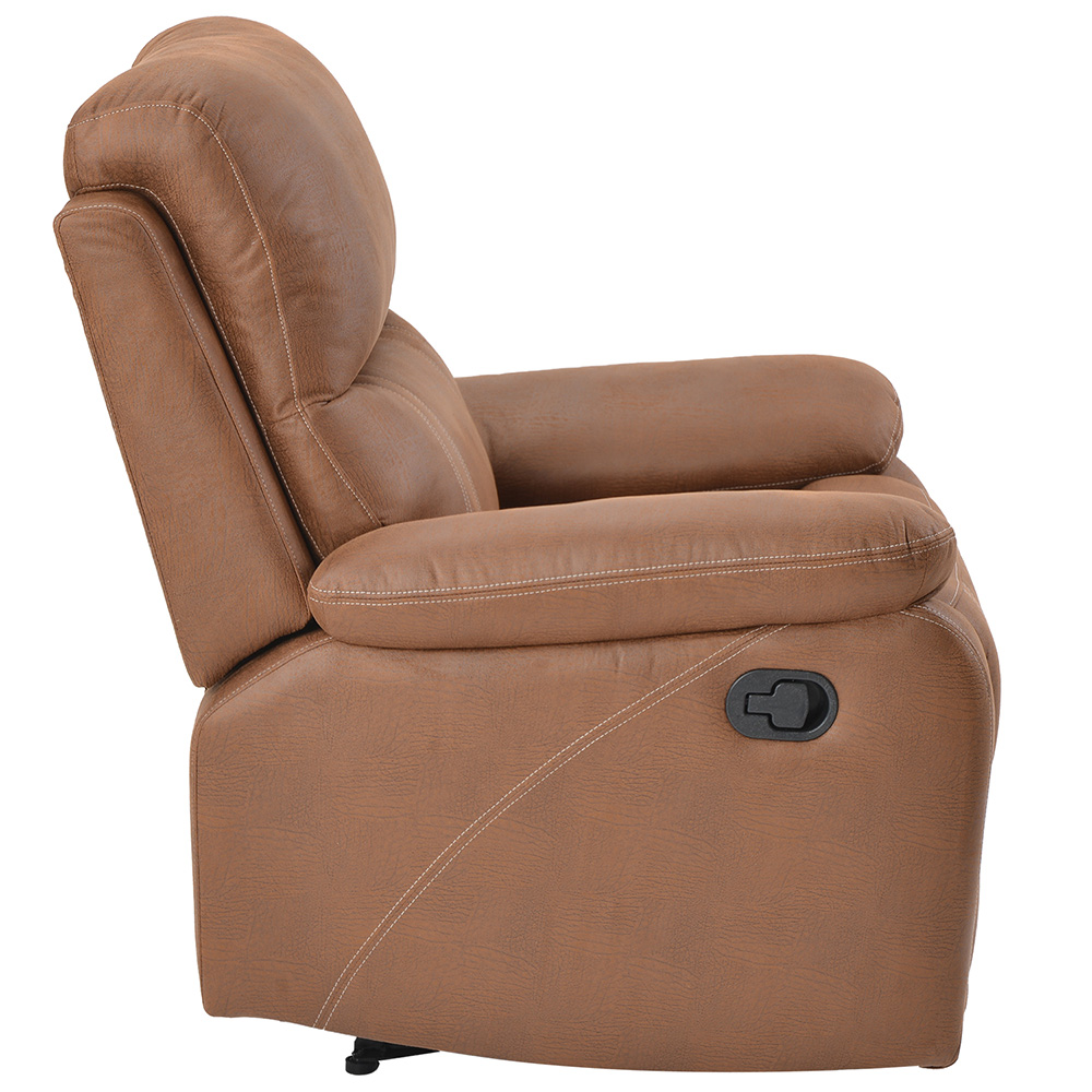 Orisfur PU Leather Recliner with Modern Padded Armrests and Backrest, for Living Room, Office, Apartment, Home Theatre - Light Brown