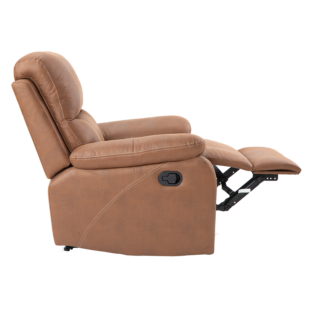 Orisfur PU Leather Recliner with Modern Padded Armrests and Backrest, for Living Room, Office, Apartment, Home Theatre - Light Brown