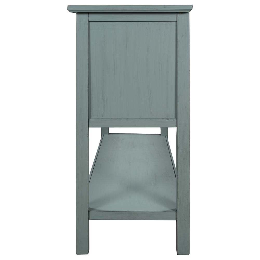 U_STYLE 45'' Modern Console Table with 2 Drawers, 2 Cabinets and 1 Shelf, for Entrance Hallway, Dining Room, Bedroom - Green