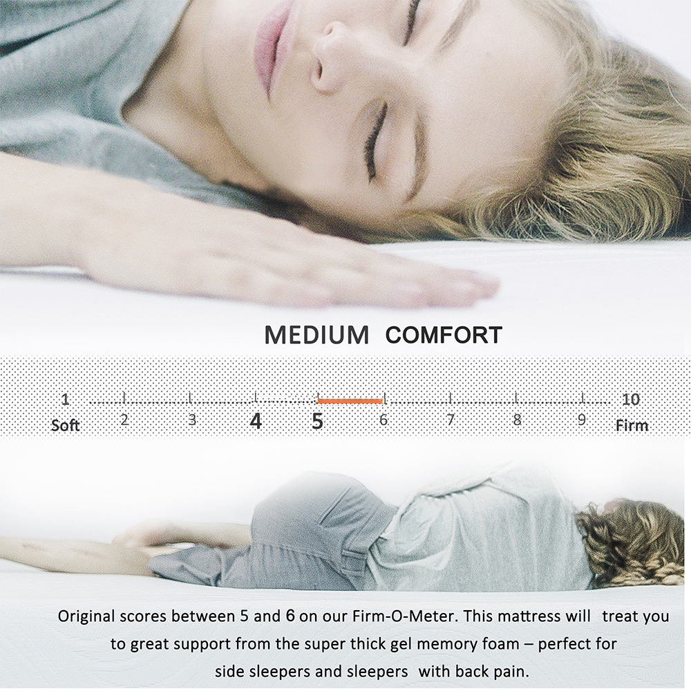 10 Inch Gel Memory Foam Mattress, Moisture-proof and Breathable, Relieve Pressure Points - Queen Size (Only Mattress)