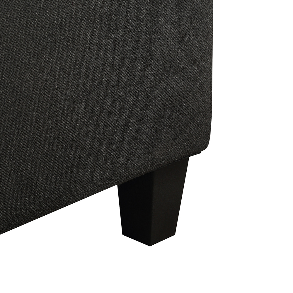 3-Seat Linen Fabric Sofa with Wooden Frame and Plastic Feet, for Living Room, Bedroom, Office, Apartment - Black