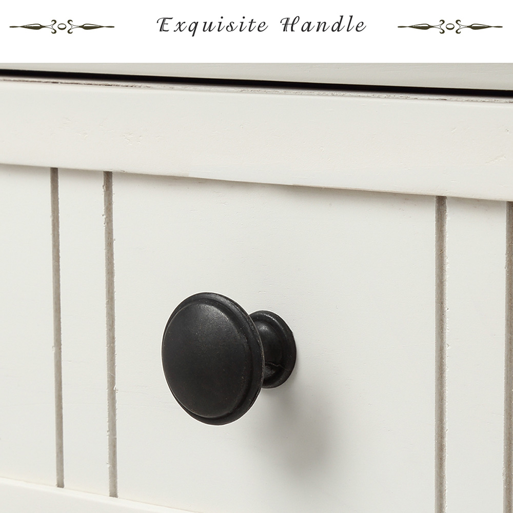 TREXM 35'' Console Table with 2 Storage Drawers, and Bottom Shelf, for Entrance, Hallway, Dining Room, Kitchen - Ivory White