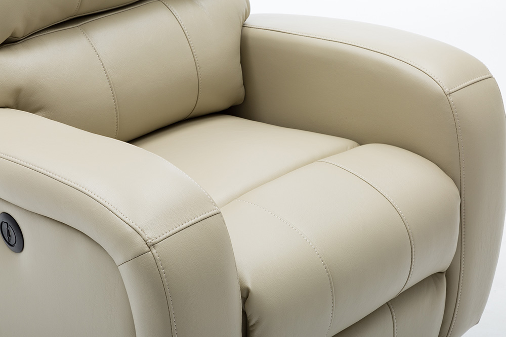 Art Life PU Leather Electric Recliner with USB Charge Port, for Living Room, Bedroom, Office, Apartment - White