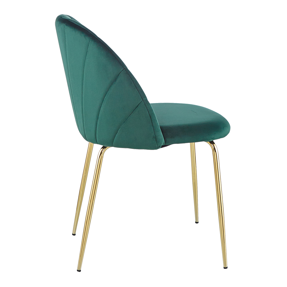 5 Pieces Dining Set, Includes 1 MDF Table and 4 Velvet Chairs, for Kitchen, Living Room, Cafe, Reception Room - Green