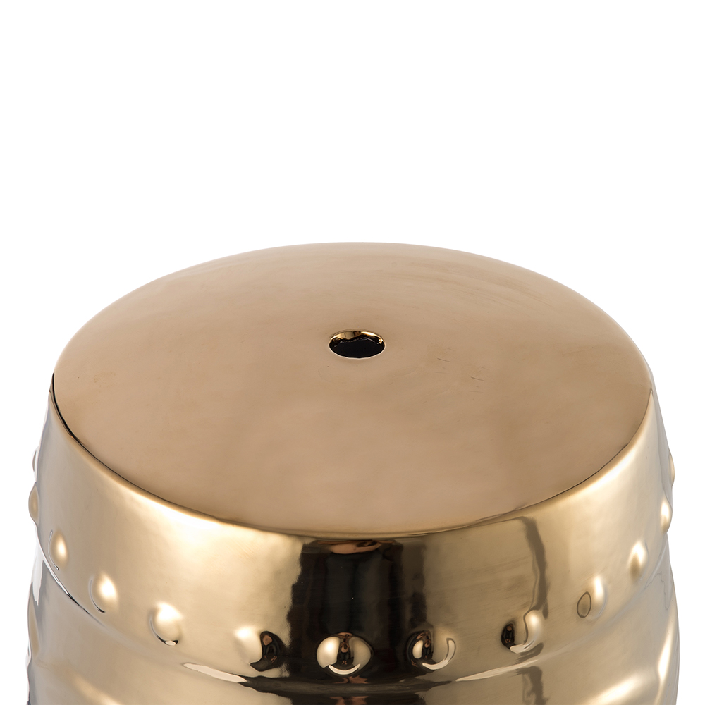 Outdoor Multifunctional Ceramic Stool for Garden, Terrace, Deck, Backyard - Gold