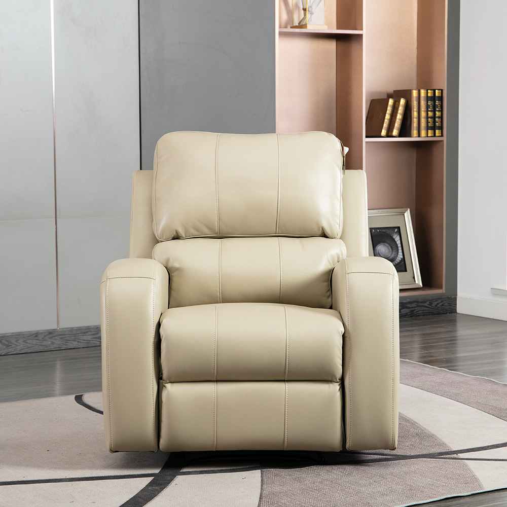 Art Life PU Leather Electric Recliner with USB Charge Port, for Living Room, Bedroom, Office, Apartment - White
