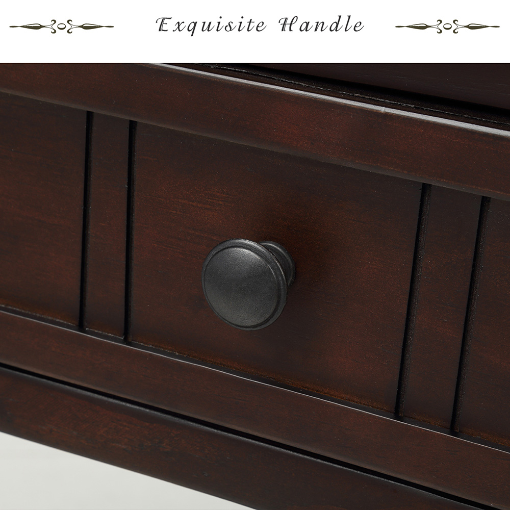 TREXM 35'' Console Table with 2 Storage Drawers, and Bottom Shelf, for Entrance, Hallway, Dining Room, Kitchen - Espresso