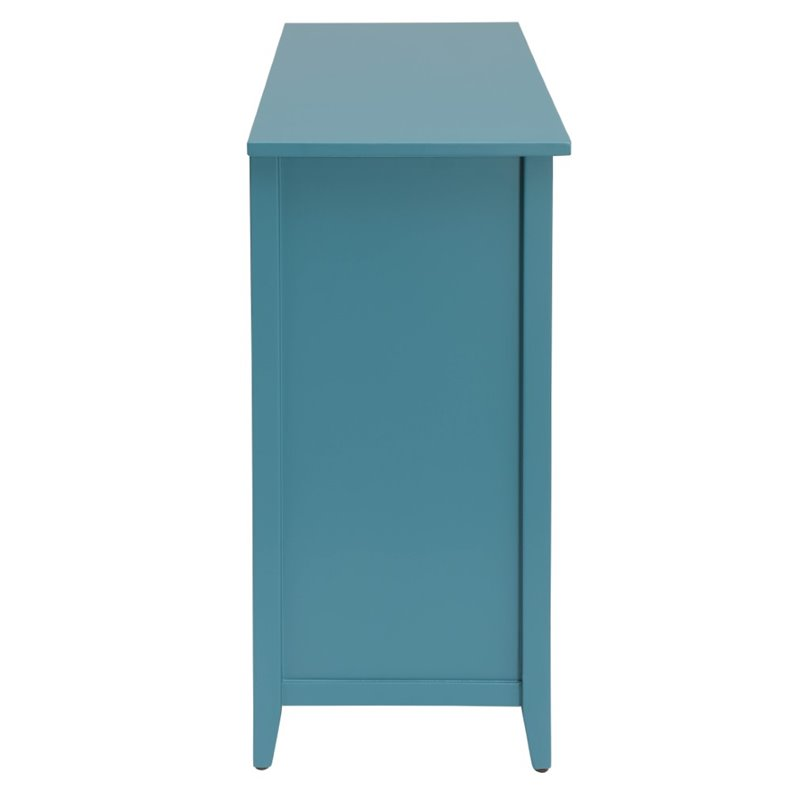 ACME Flavius 30" Wooden Console Table with 6 Storage Drawers, for Entrance, Hallway, Dining Room, Kitchen - Teal