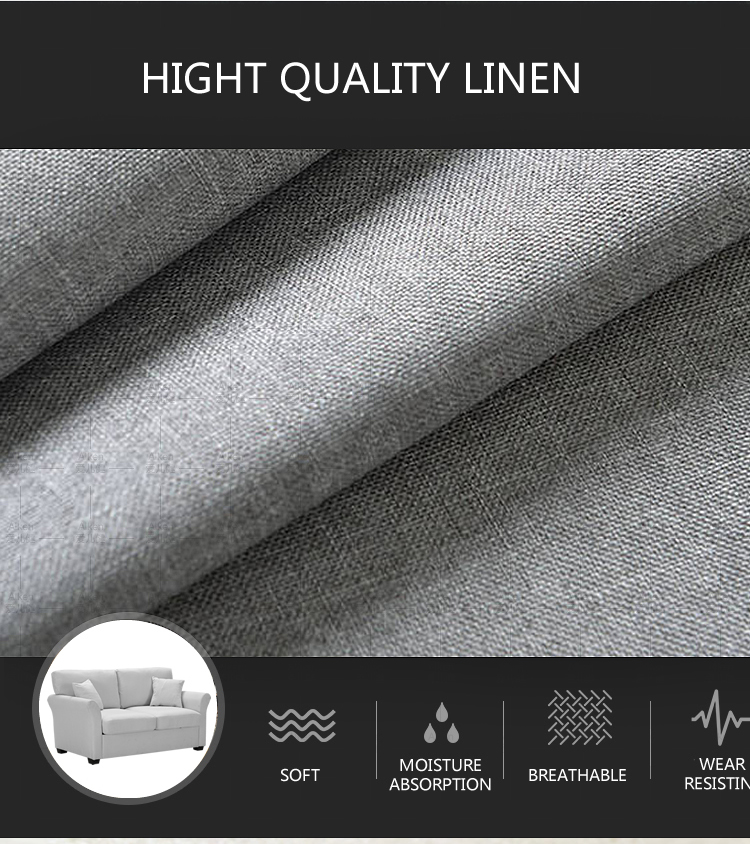 62" 2-Seat Linen Upholstered Sofa with 2 Pillows and Detachable Cushion for Living Room, Bedroom, Office, Apartment - Purple