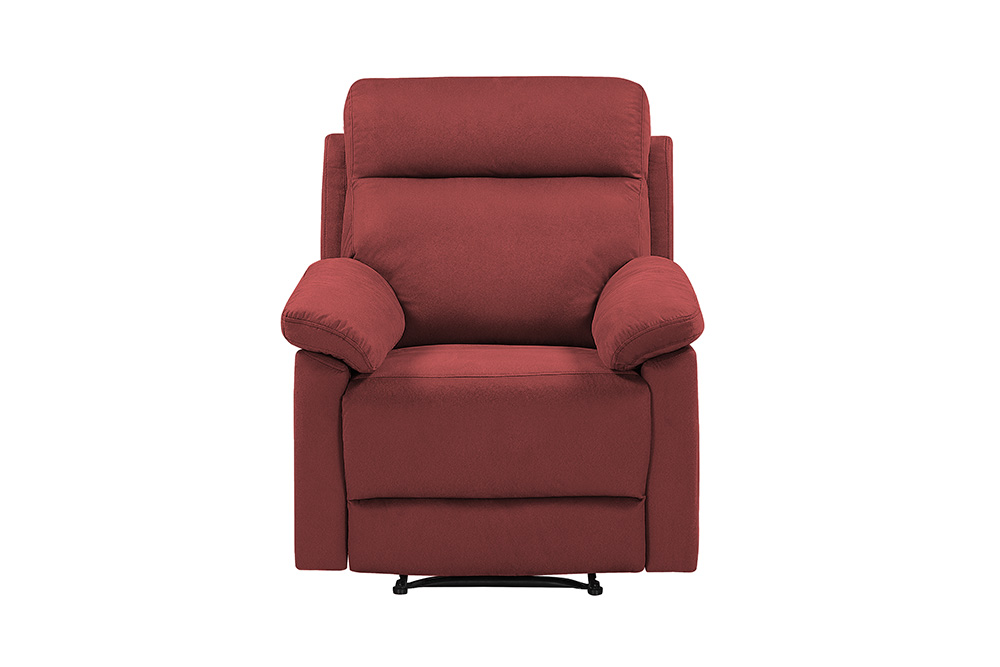 Polyester Recliner with Backrest and Armrest for Living Room, Bedroom, Home Theater, Office - Red