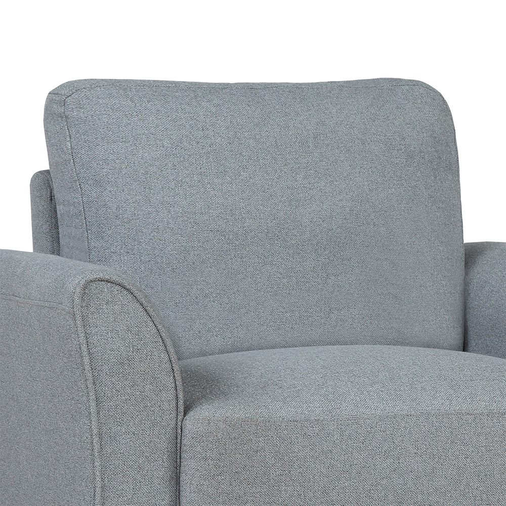 1-Seat Linen Fabric Upholstered Sofa with Armrest and Backrest, for Living Room, Bedroom, Office, Apartment - Black