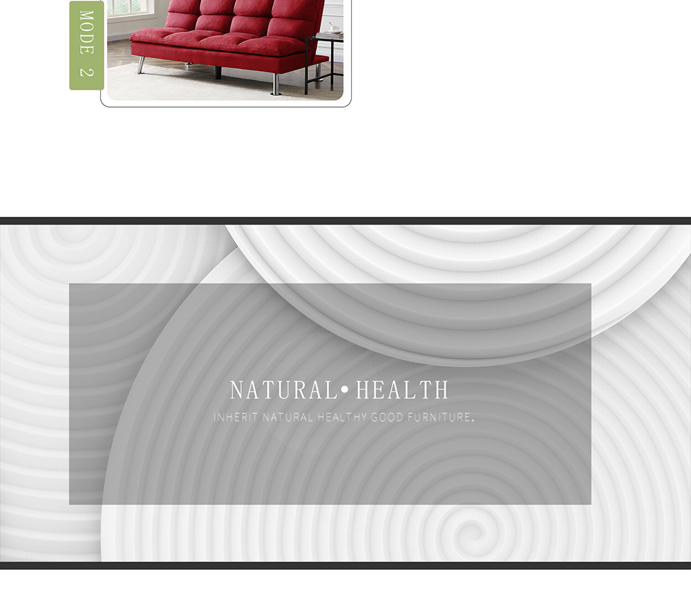 Twin Size Polyester Upholstered Sofa Bed Solid Wood Frame with Adjusting Backrest and Metal Legs for Office, Living Room, Guest Room, Apartment - Red