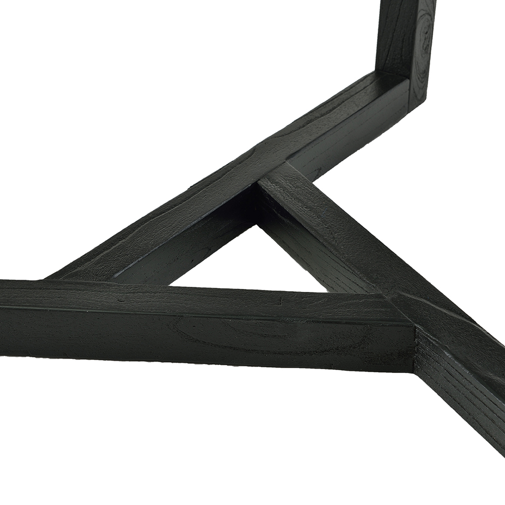 TREXM 35" Round Tempered Glass Coffee Table with Wood Base, for Kitchen, Restaurant, Office, Living Room, Cafe - Espresso