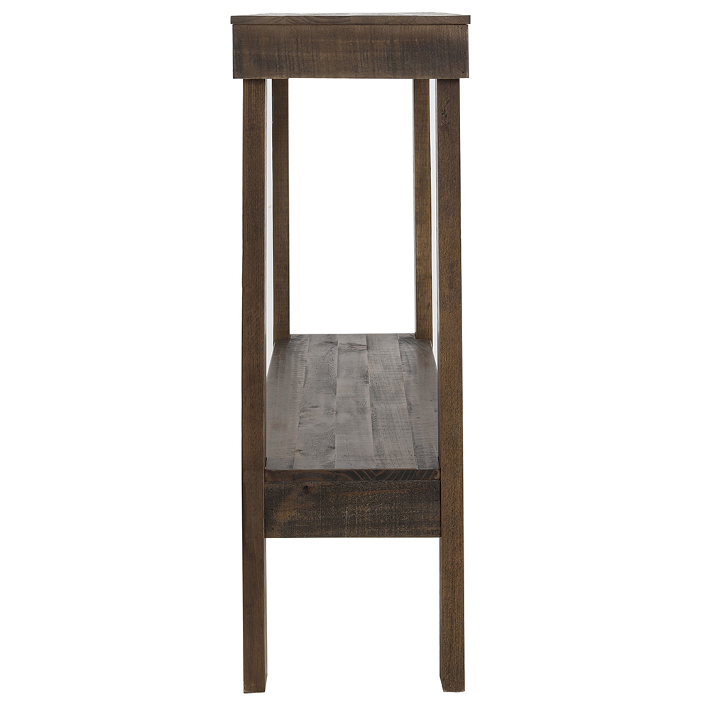 U-STYLE 39" Rustic Console Table with Bottom Shelf, for Entrance, Hallway, Dining Room, Kitchen - Brown