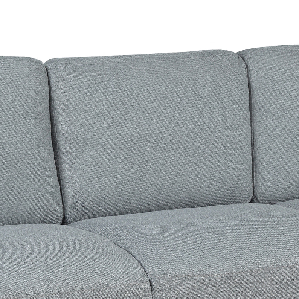 3-Seat Linen Fabric Sofa with Wooden Frame and Plastic Feet, for Living Room, Bedroom, Office, Apartment - Gray