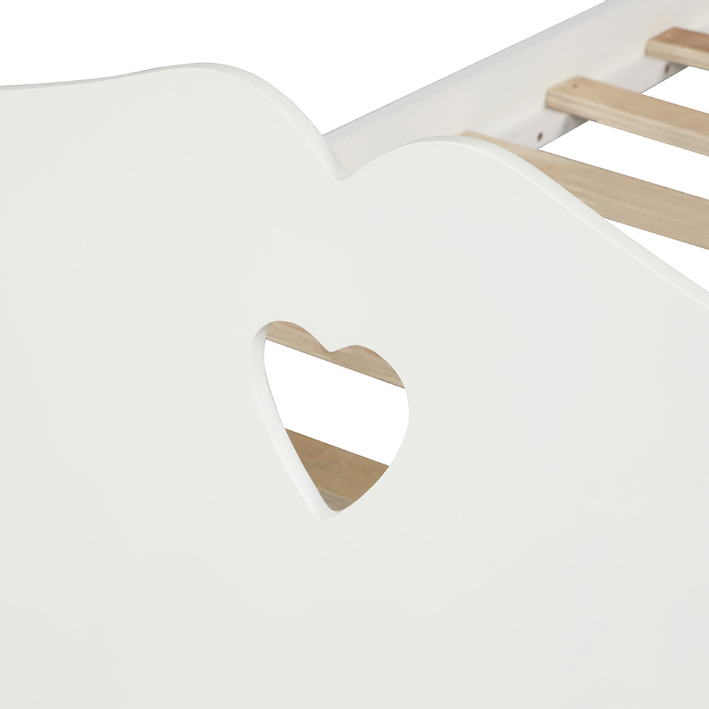 Twin-Size Wooden Platform Bed Frame with Headboard, Footboard, and Wooden Slat Support, No Need for Box Spring - White