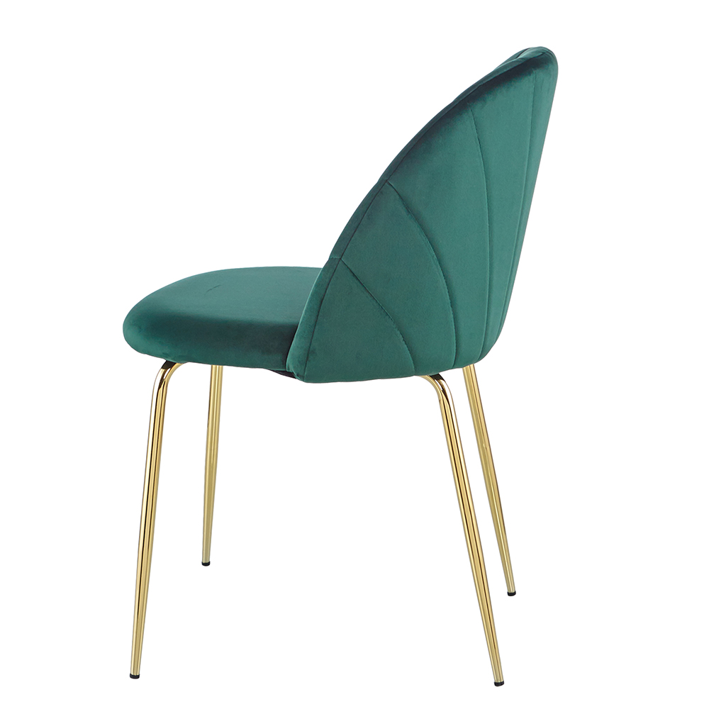 5 Pieces Dining Set, Includes 1 MDF Table and 4 Velvet Chairs, for Kitchen, Living Room, Cafe, Reception Room - Green