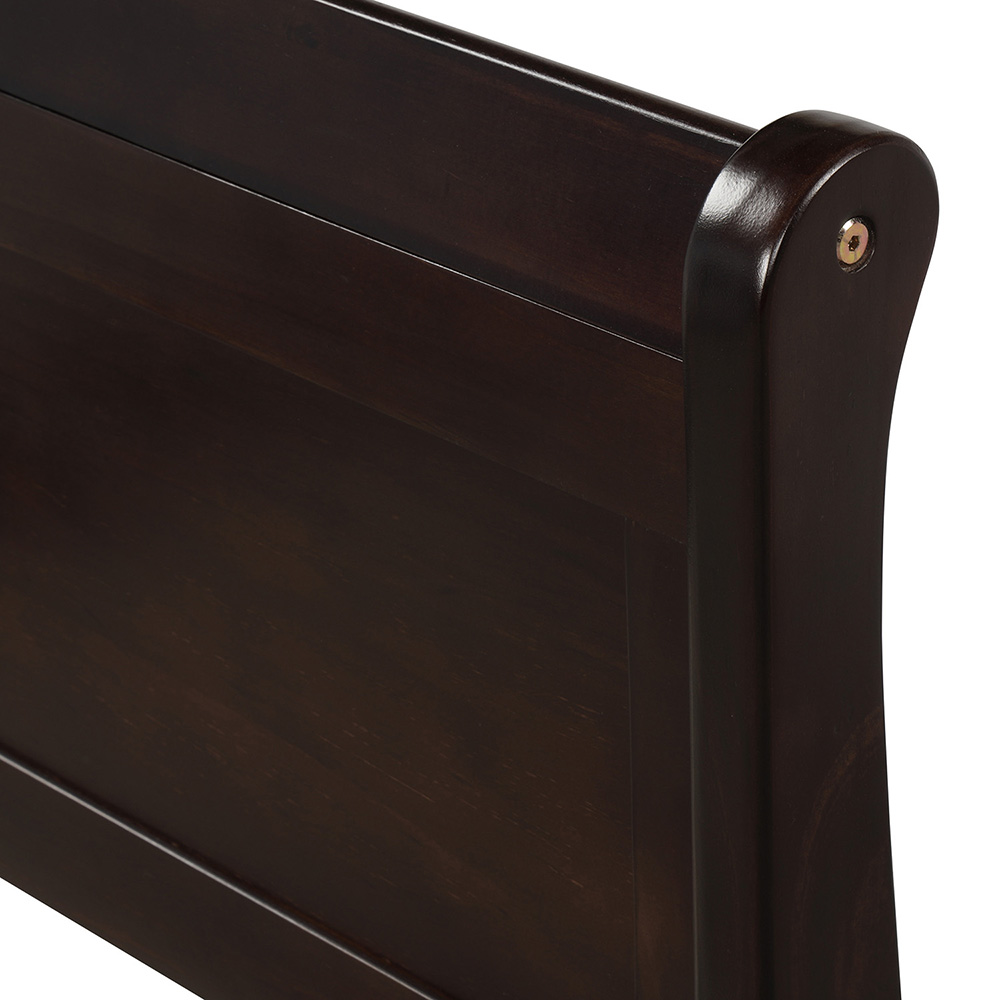 Twin-Size Wooden Platform Bed Frame with Headboard, Footboard, and Wooden Slats Support - Oak
