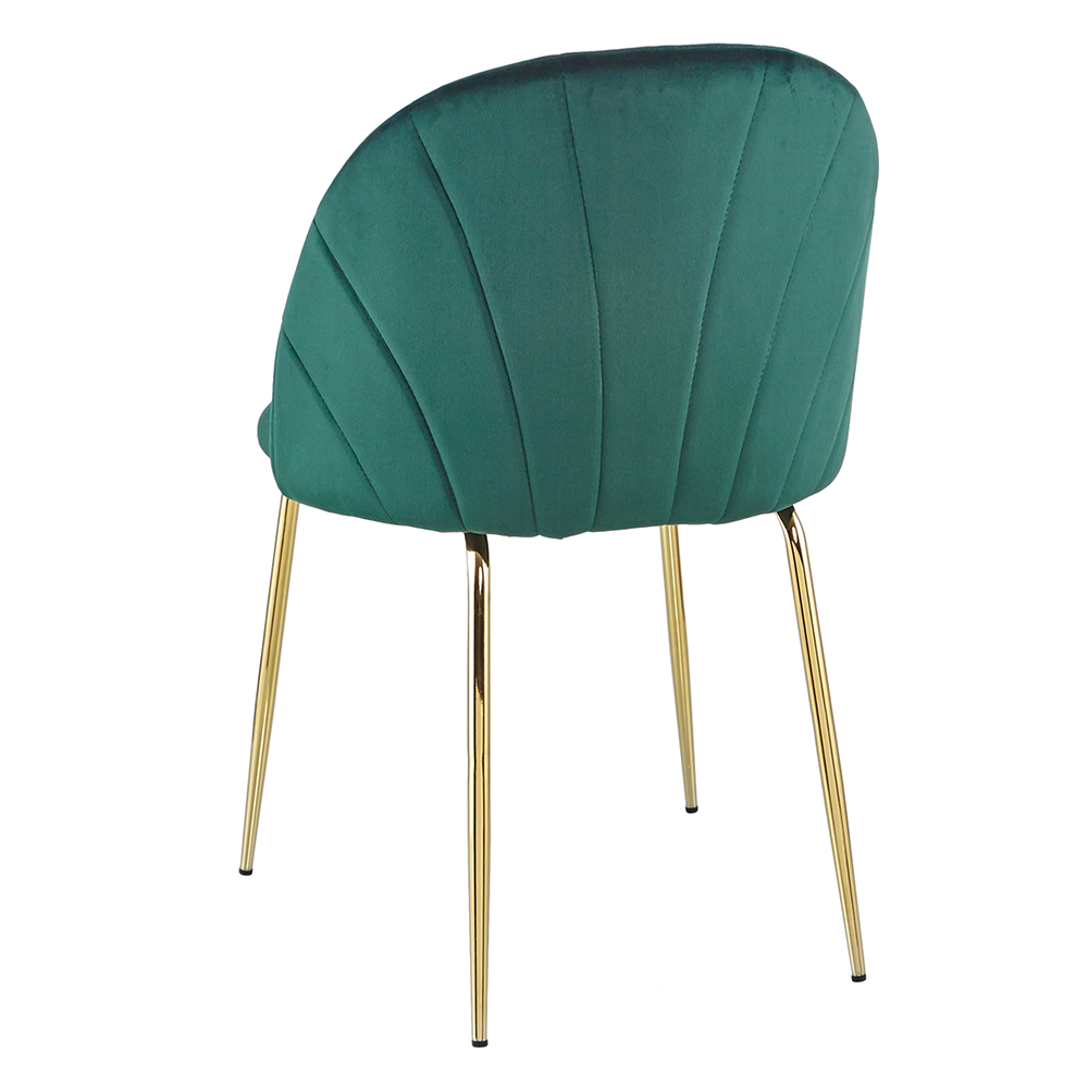 5 Pieces Dining Set, Includes 1 MDF Table and 4 Velvet Chairs, for Kitchen, Living Room, Cafe, Reception Room - Green