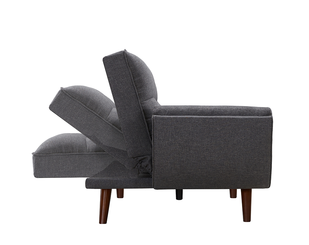 93" Linen Fabric Upholstered Sofa Bed with Armrests and Adjustable Backrest for Living Room, Bedroom, Office, Apartment - Gray