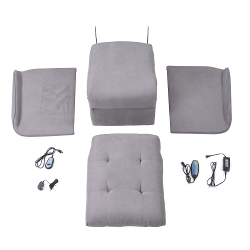 Orisfur Polyester Fabric Elderly Massage Lift Recliner with Remote Control for Office, Home Theater, Living Room - Grey