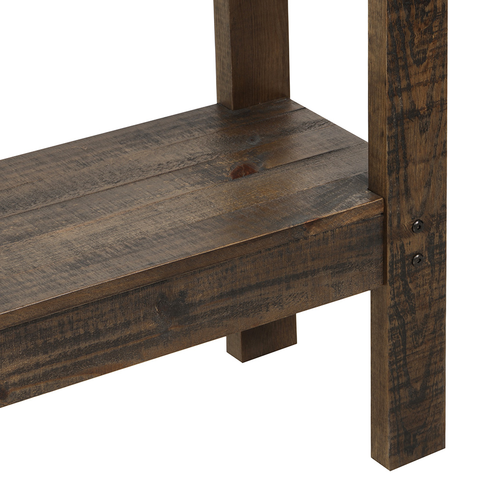 U-STYLE 39" Rustic Console Table with Bottom Shelf, for Entrance, Hallway, Dining Room, Kitchen - Brown