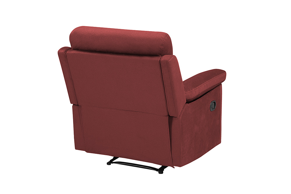 Polyester Recliner with Backrest and Armrest for Living Room, Bedroom, Home Theater, Office - Red