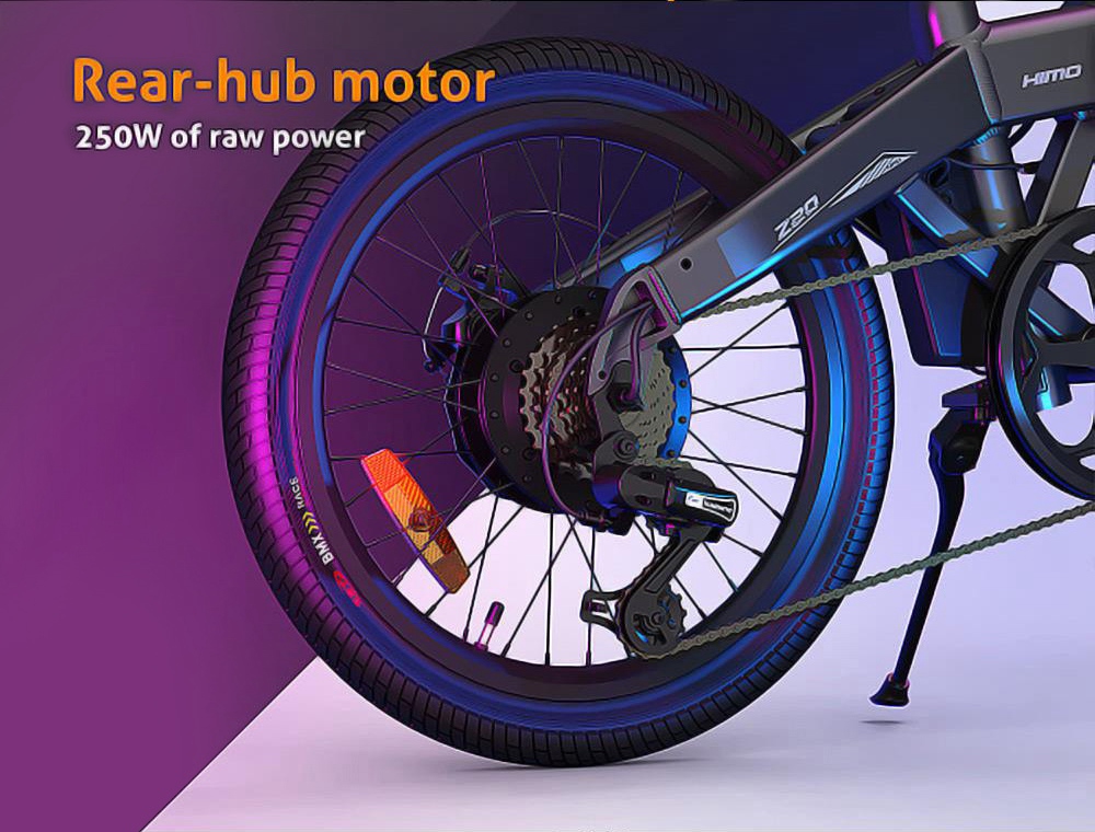 HIMO Z20 Folding Electric Bicycle 20 Inch Tire 250W DC Motor Up To 80km Range 10Ah Removable Battery Shimano 6-speed Transmission Smart Display Dual Disc Brake EU Version - White