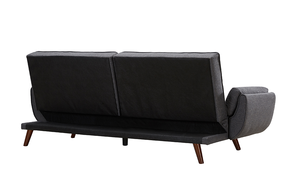 93" Linen Fabric Upholstered Sofa Bed with Armrests and Adjustable Backrest for Living Room, Bedroom, Office, Apartment - Gray